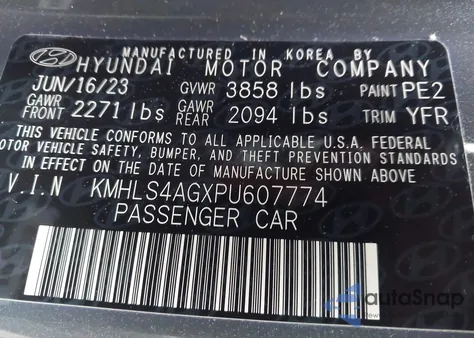 2023 Hyundai Elantra Sel z USA, uszkodzony, nr VIN KMHLS4AGXPU607774